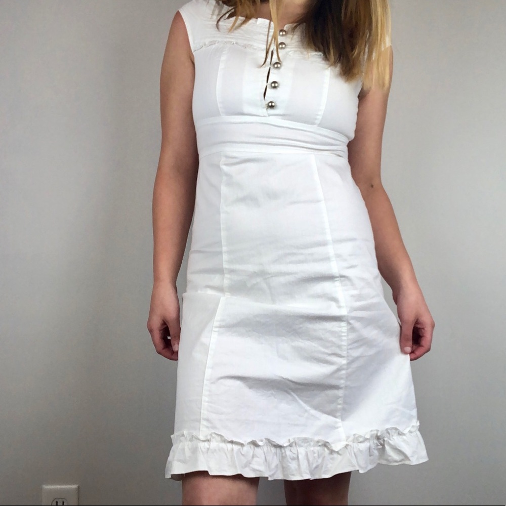 Chloe White Ruffle Lace Dress